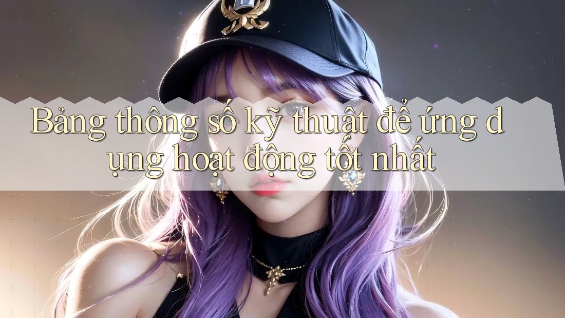 Bảng thông số kỹ thuật để ứng dụng hoạt động tốt nhất Bảng thông số kỹ thuật để ứng dụng hoạt động tốt nhất